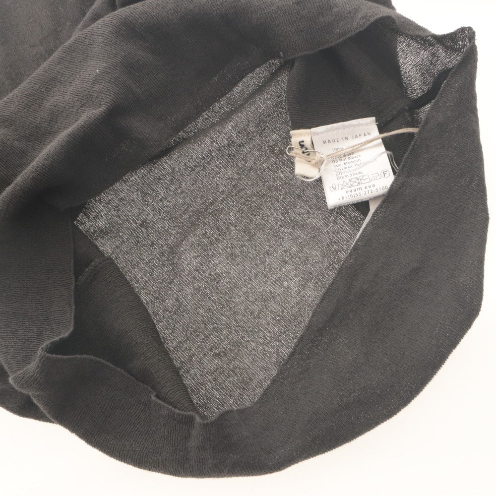 ■ エヴァムエヴァ evam eva タートルネック プルオーパー トップス 薄手 春夏秋 レディース M スミクロ ダークグレー タグ付き