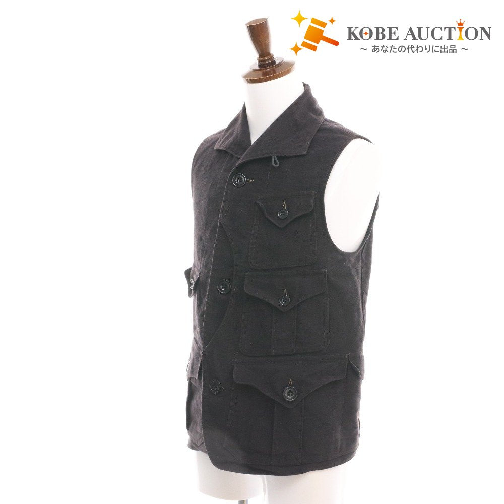 ■ FREEWHEELERS Sasquatch Vest Jacket, Men's, Size 36, Dark Brown, with Pockets and Buttons