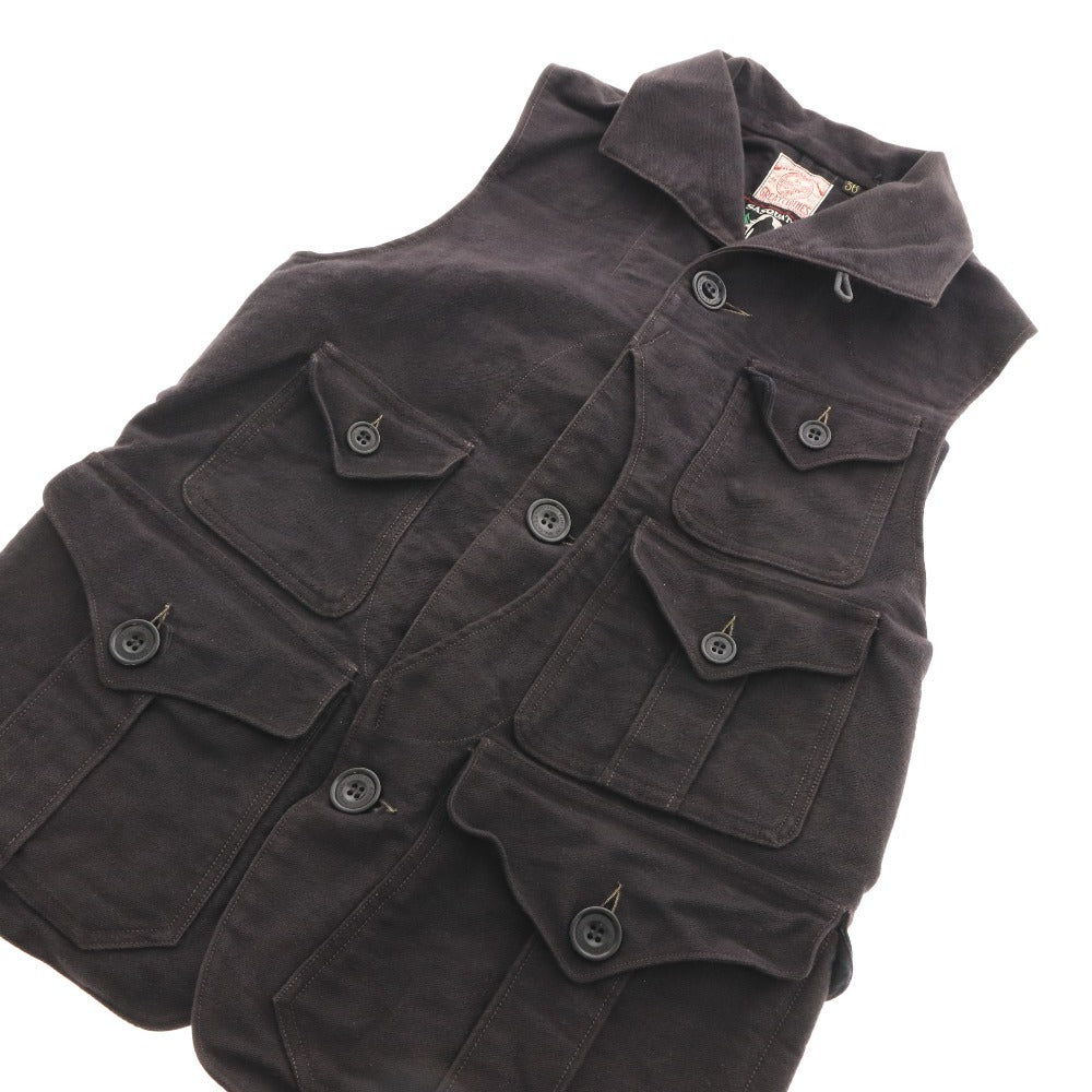 ■ FREEWHEELERS Sasquatch Vest Jacket, Men's, Size 36, Dark Brown, with Pockets and Buttons