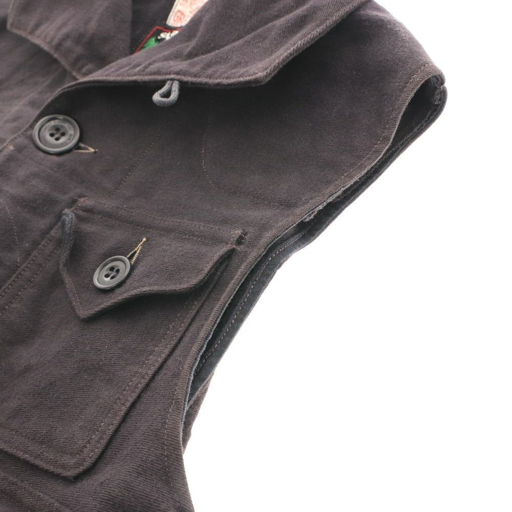 ■ FREEWHEELERS Sasquatch Vest Jacket, Men's, Size 36, Dark Brown, with Pockets and Buttons