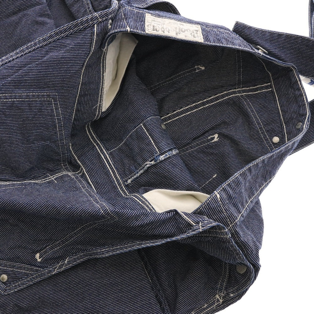 ■ BOOTLEGGERS Bootleggers Overalls, Tops and Bottoms, Pockets, All-Over Print, Lines, Men's, Size 30x34, Navy/White