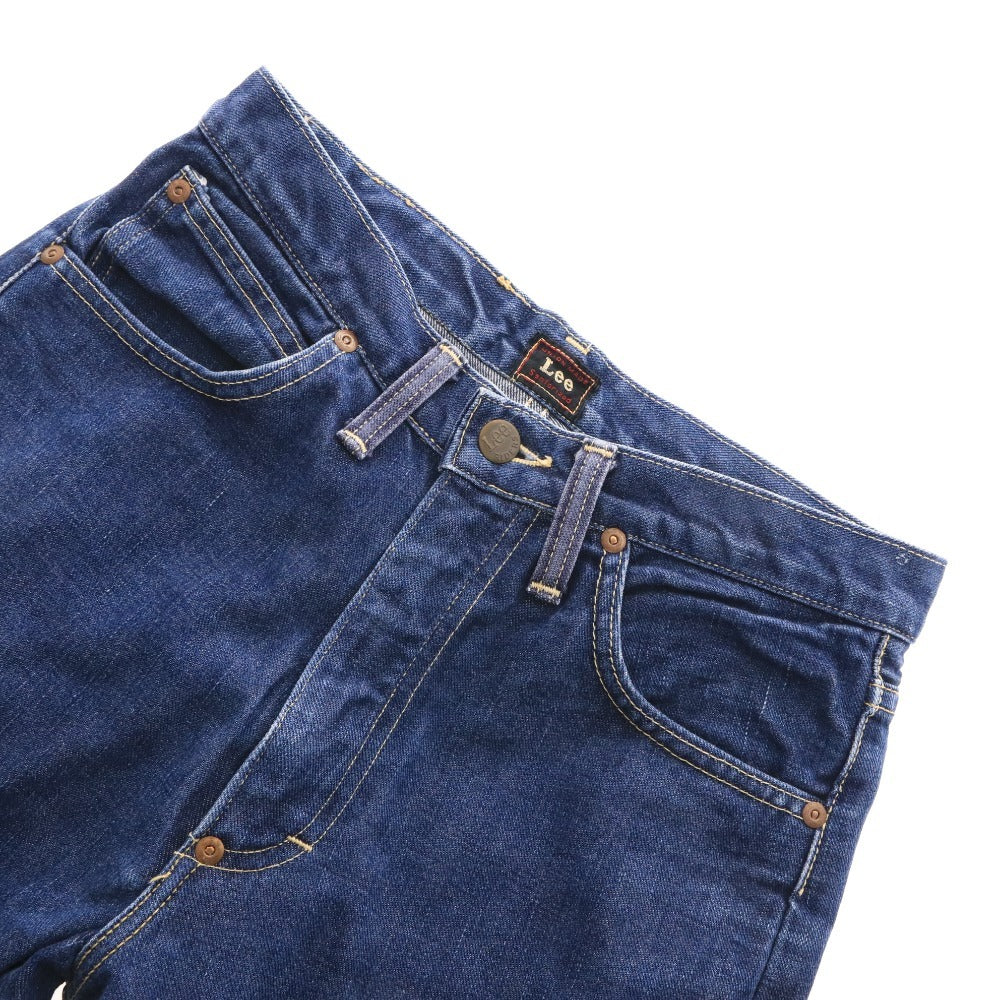 ■ Lee リー ジーンズ デニム パンツ ボトムス ポケット ロゴ 革ラベル Lot 95684 メンズ 28×34 ネイビー系 ブルー系