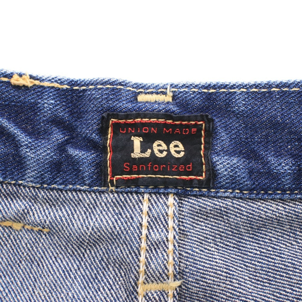 ■ Lee リー ジーンズ デニム パンツ ボトムス ポケット ロゴ 革ラベル Lot 95684 メンズ 28×34 ネイビー系 ブルー系