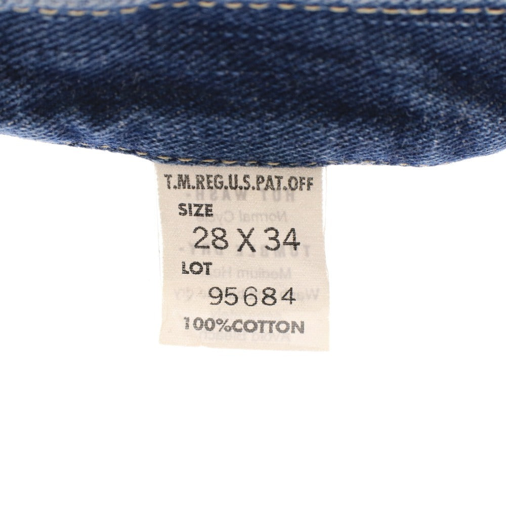 ■ Lee リー ジーンズ デニム パンツ ボトムス ポケット ロゴ 革ラベル Lot 95684 メンズ 28×34 ネイビー系 ブルー系