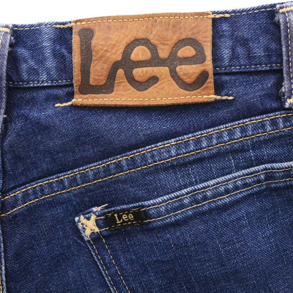 ■ Lee リー ジーンズ デニム パンツ ボトムス ポケット ロゴ 革ラベル Lot 95684 メンズ 28×34 ネイビー系 ブルー系