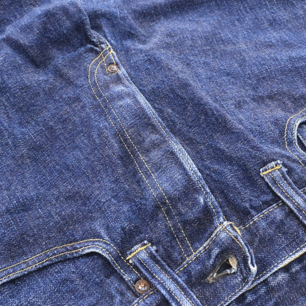 ■ WAREHOUSE & CO. ウエハウス デニム パンツ ジーンズ ボトムス ポケット ボタン パッチ メンズ 30 ネイビー系