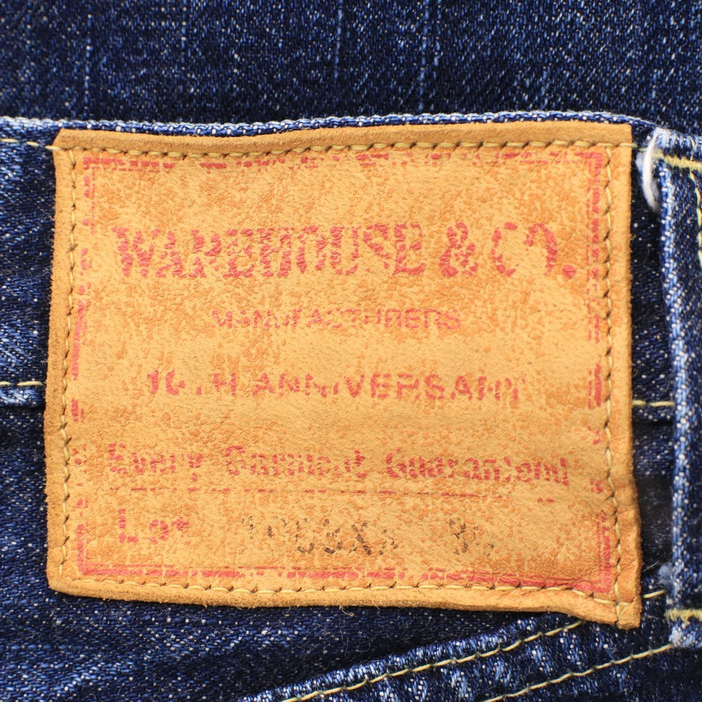 ■ WAREHOUSE & CO. ウエハウス デニム パンツ ジーンズ ボトムス ポケット ボタン パッチ メンズ 30 ネイビー系