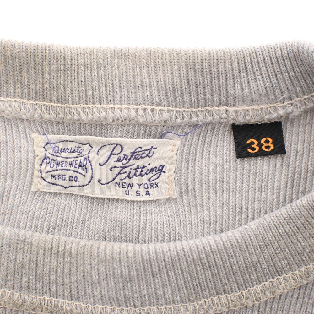 ■ FREEWHEELERS フリーホイーラーズ POWER WEAR トレーナー Tシャツ トップス 長袖 丸首 無地 メンズ レディース 38 ライトグレー