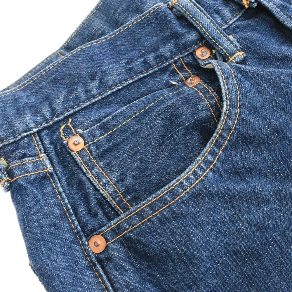 ■ JETT RINK ジェットリンク デニム パンツ ジーンズ ボトムス ファスナー ポケット パッチ メンズ W30 L36 ネイビー系