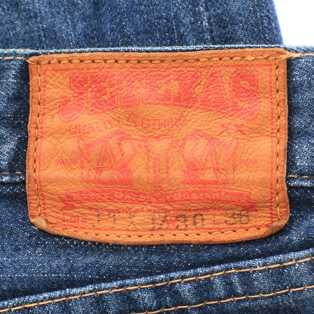 ■ JETT RINK ジェットリンク デニム パンツ ジーンズ ボトムス ファスナー ポケット パッチ メンズ W30 L36 ネイビー系