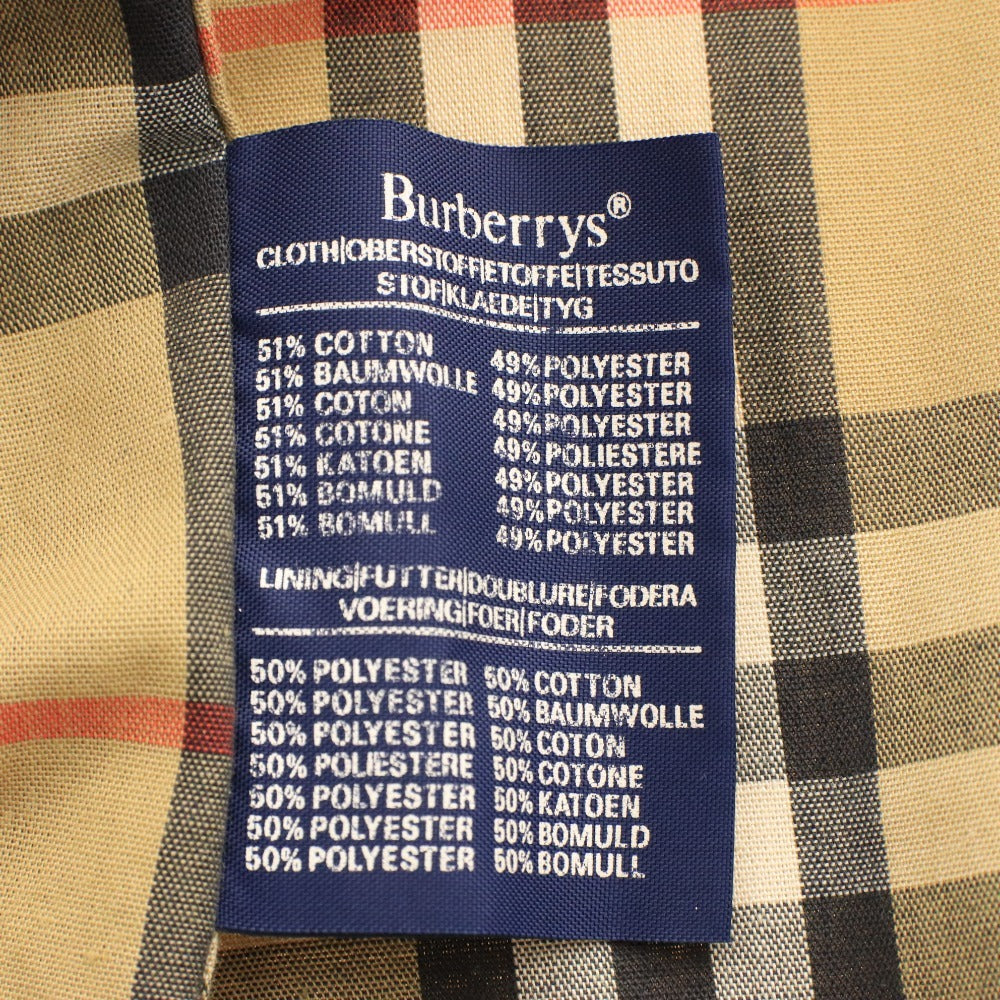 ■ Burberrys バーバリー トレンチ コート アウター 裏地 ノバチェック ボタン ポケット メンズ ベージュ