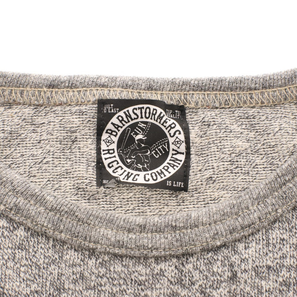 BARNSTORMERS T-shirt, short sleeves, crew neck, chest pocket, solid color, C11-08GY, men's, size S, dark gray