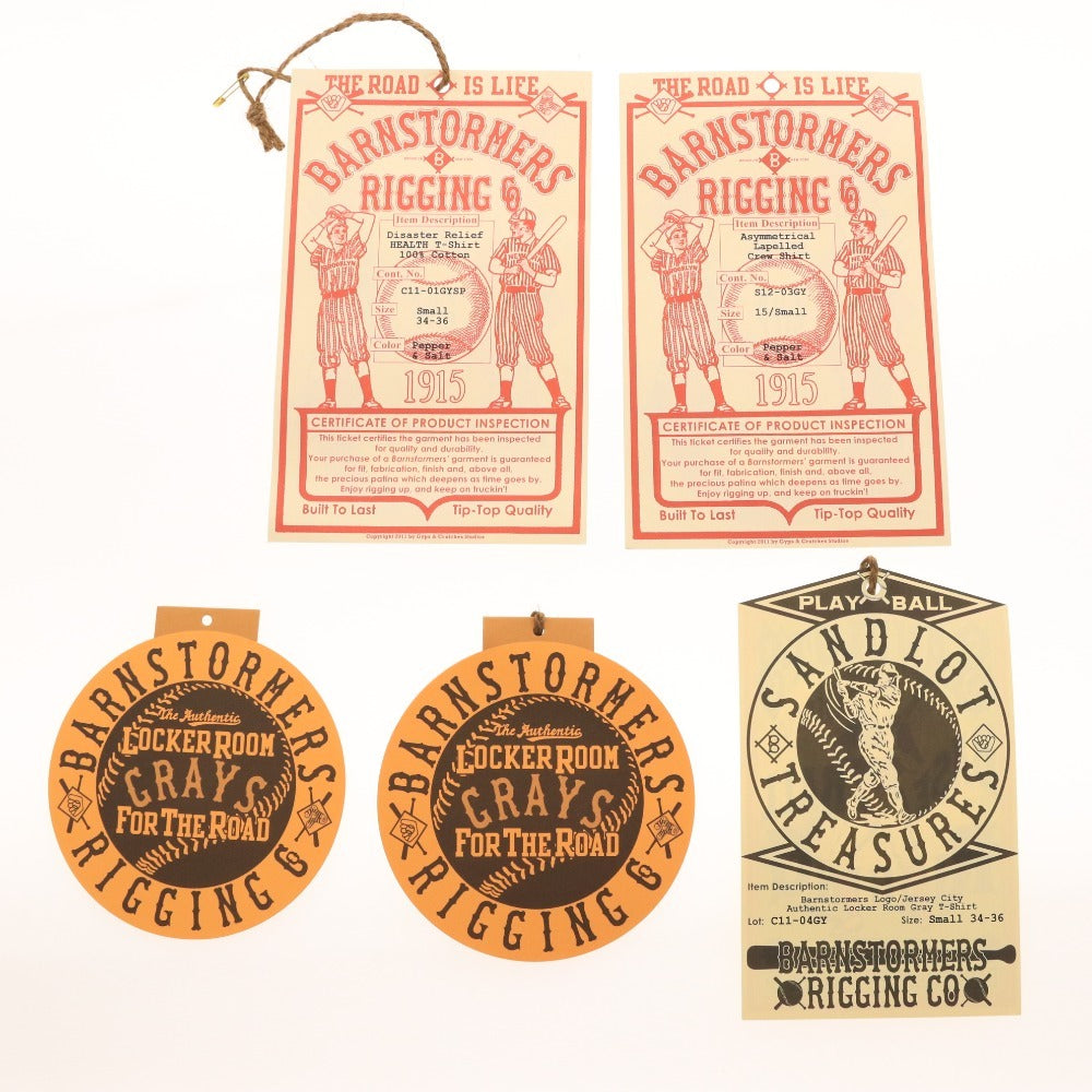 BARNSTORMERS T-shirt, short sleeves, crew neck, print, men's and women's, size S, dark gray