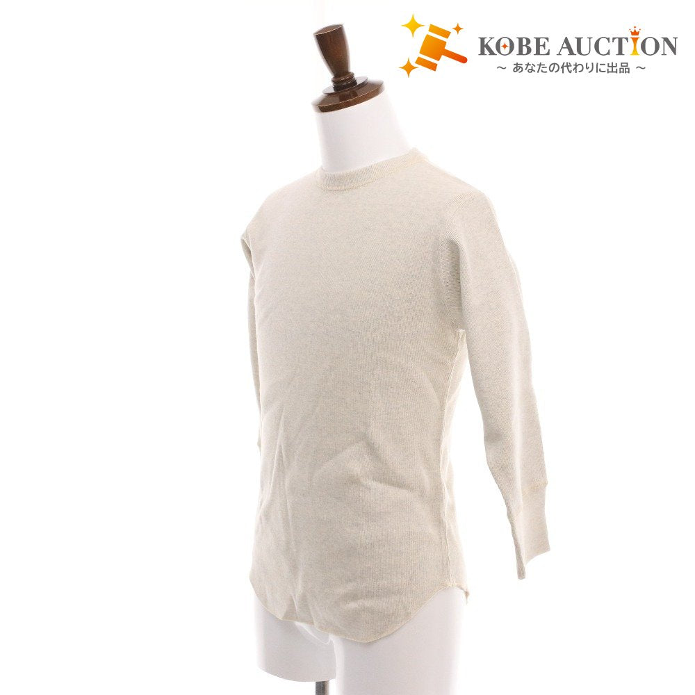 ■ FREEWHEELERS Freewheelers Sweatshirt, Crew Neck, Lot 1115001, Men's, Size 38, White, Light Gray