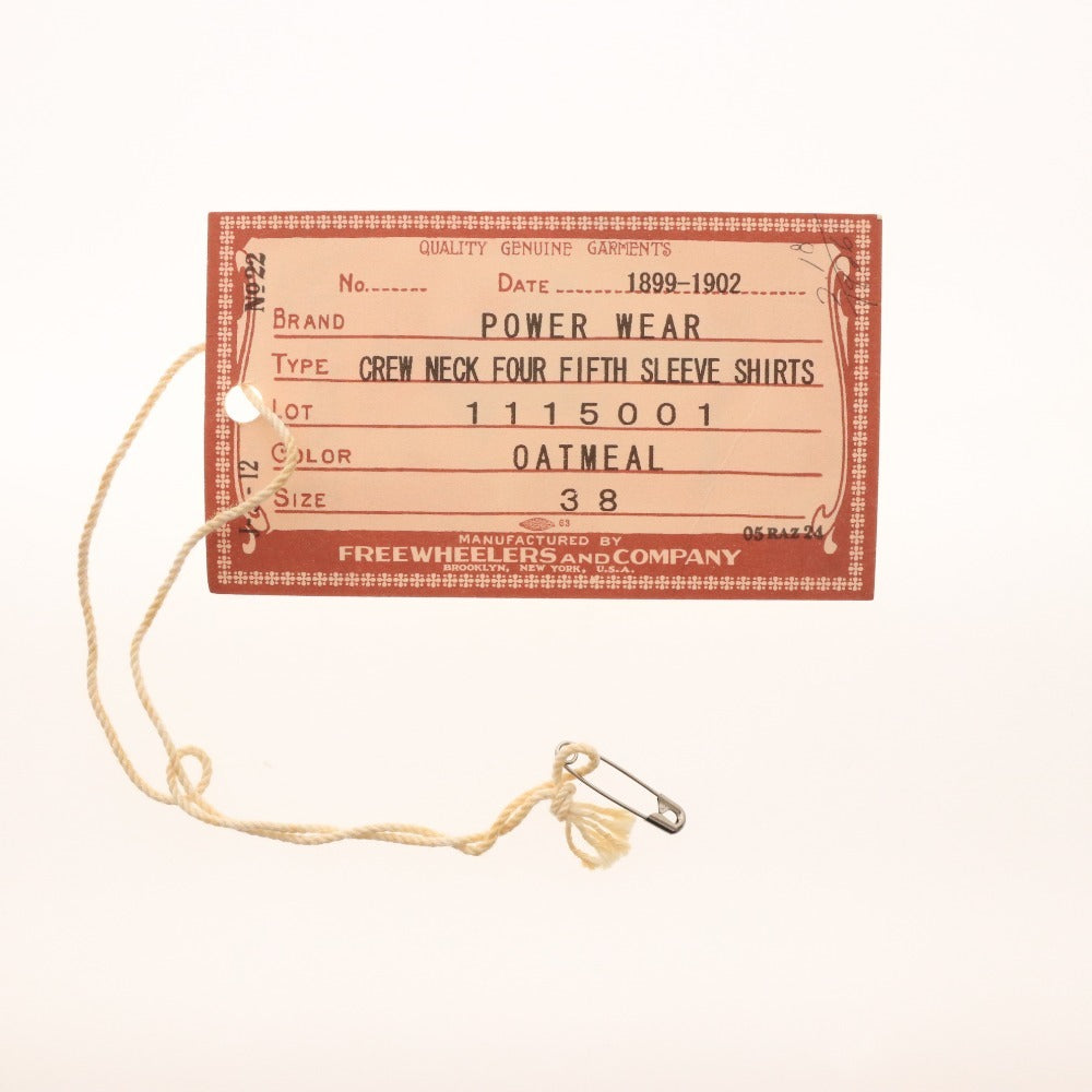 ■ FREEWHEELERS Freewheelers Sweatshirt, Crew Neck, Lot 1115001, Men's, Size 38, White, Light Gray