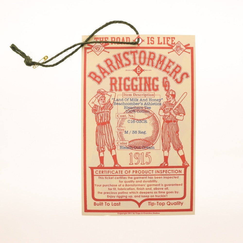 ■ BARNSTORMERS T-shirt, short sleeves, crew neck, print, C16-03CR, men's and women's, size M, ivory