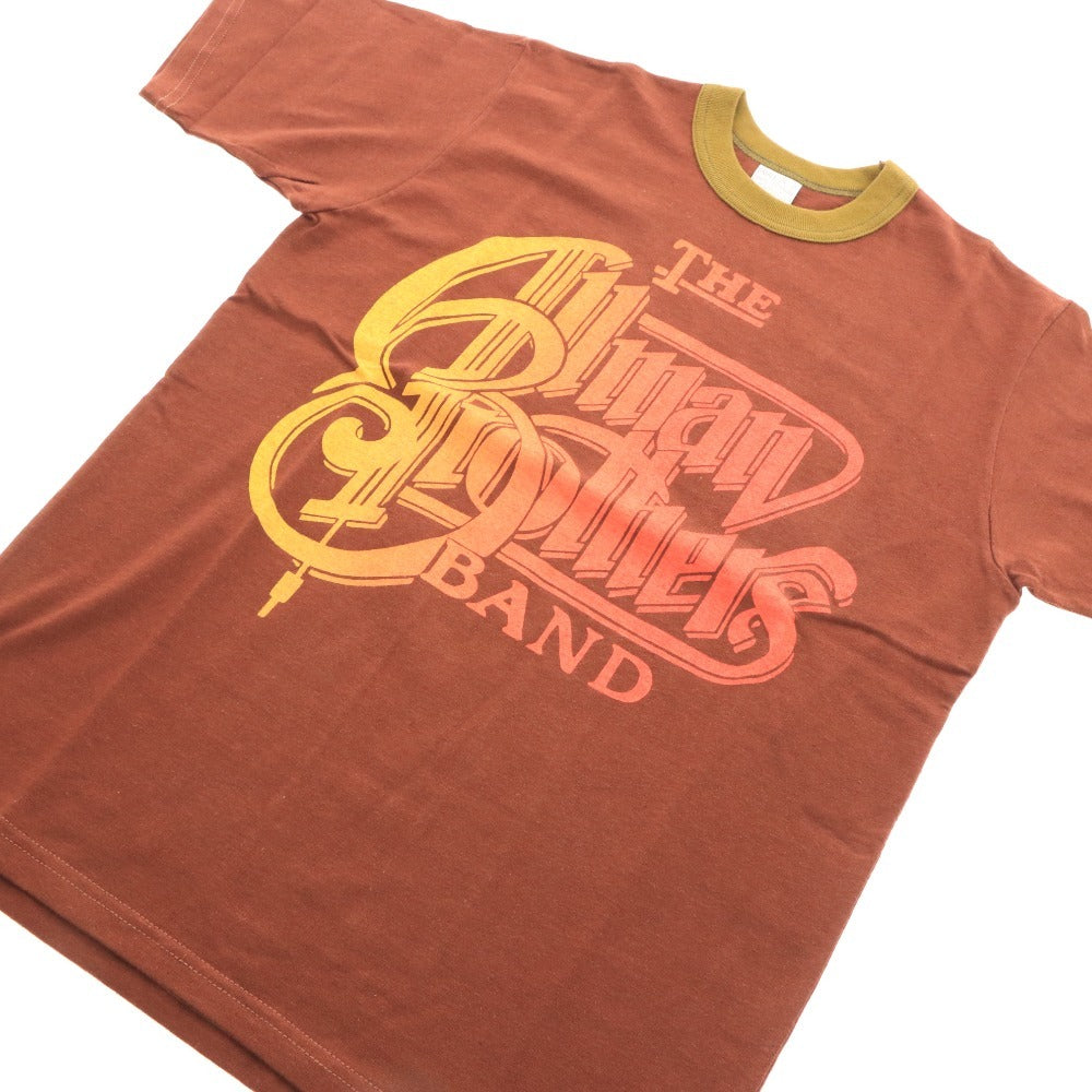 ■ BOOTLEGGERS T-shirt, short sleeves, crew neck, print, Lot 825034, men's and women's, size S, reddish brown