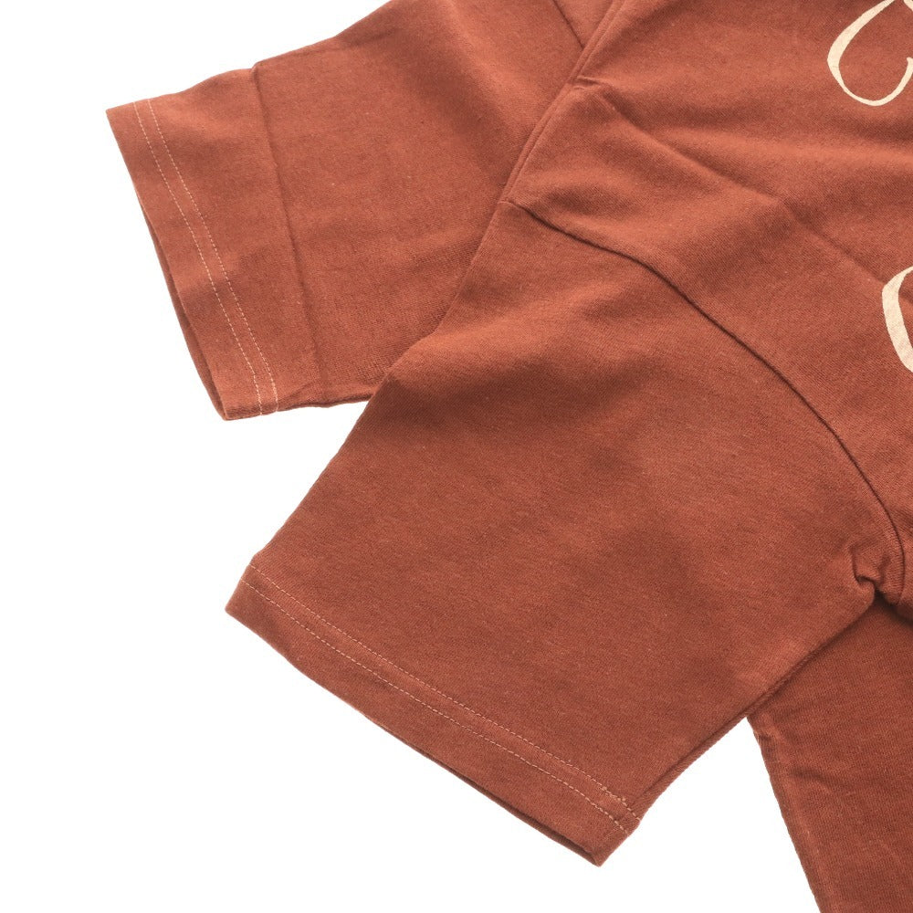 ■ BOOTLEGGERS T-shirt, short sleeves, crew neck, print, Lot 825034, men's and women's, size S, reddish brown