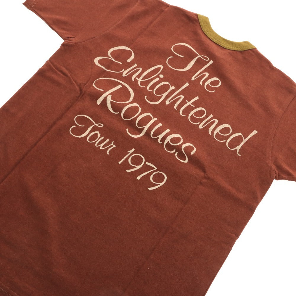 ■ BOOTLEGGERS T-shirt, short sleeves, crew neck, print, Lot 825034, men's and women's, size S, reddish brown