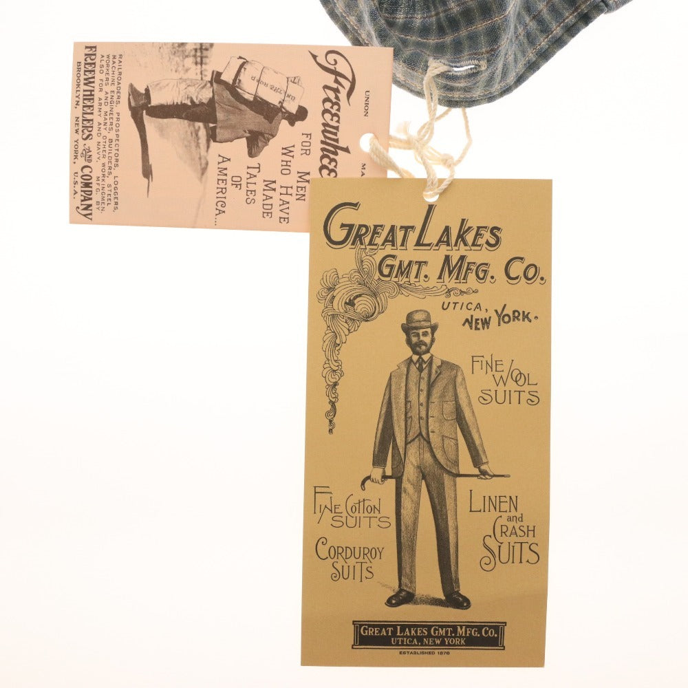 ■ FREEWHEELERS Freewheelers shirt top, long sleeves, buttons, chest pocket, Lot 1423006, Men's, size 15, blue-green