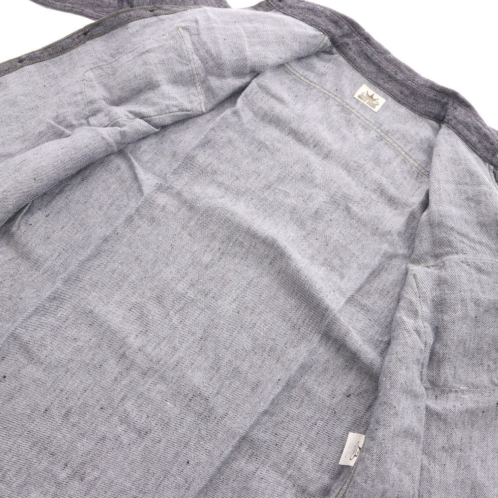 ■ JETT RINK ジェットリンク シャツ トップス 長袖 ボタン 胸ポケット 麻 メンズ S ブラック系