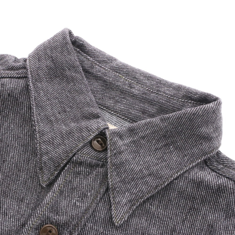 ■ JETT RINK ジェットリンク シャツ トップス 長袖 ボタン 胸ポケット 麻 メンズ S ブラック系