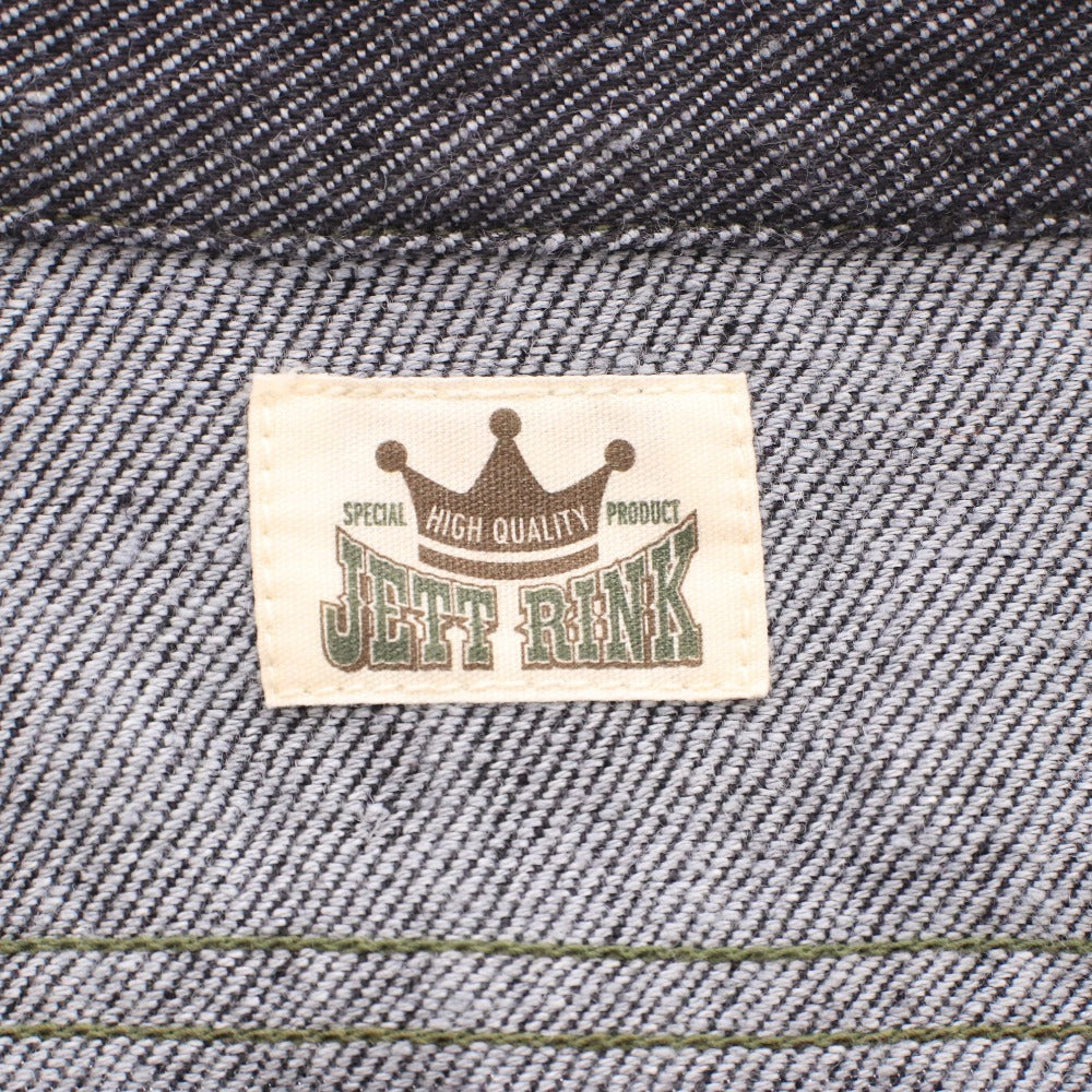 ■ JETT RINK ジェットリンク シャツ トップス 長袖 ボタン 胸ポケット 麻 メンズ S ブラック系