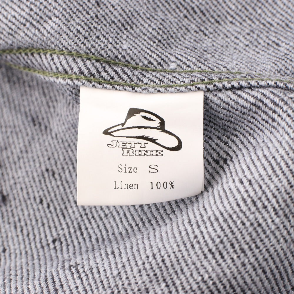 ■ JETT RINK ジェットリンク シャツ トップス 長袖 ボタン 胸ポケット 麻 メンズ S ブラック系
