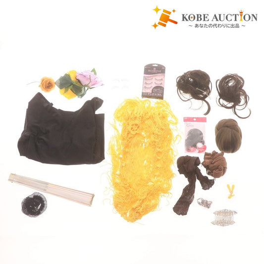 ■ フラメンコ 小物 等 19点セット まとめ売り アバニコ シージョ ピアス 花 つけ毛 タイツ 等 イエロー ブラック
