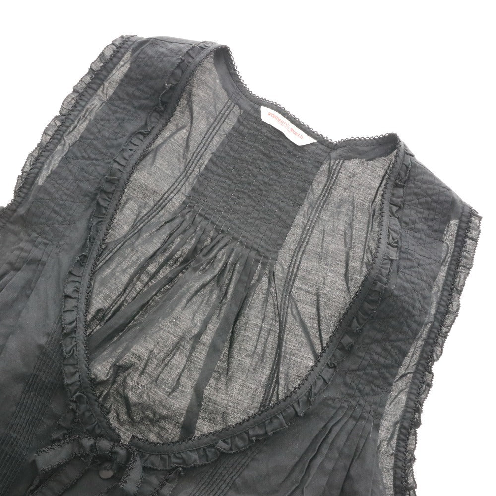 ■ ワンダフルワールド カネコイサオ ブラウス チュニック トップス リボン レディース ブラック