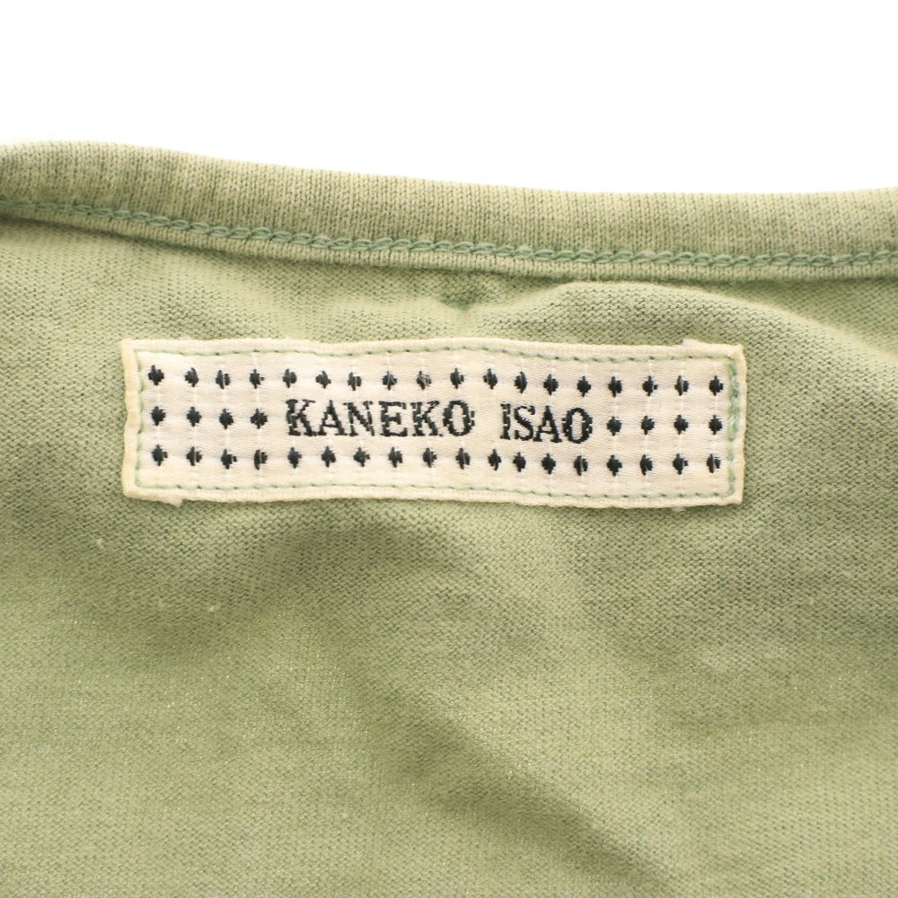 ■ カネコイサオ カーディガン カットソー 長袖 トップス チェック 袖切り替え レディース グリーン