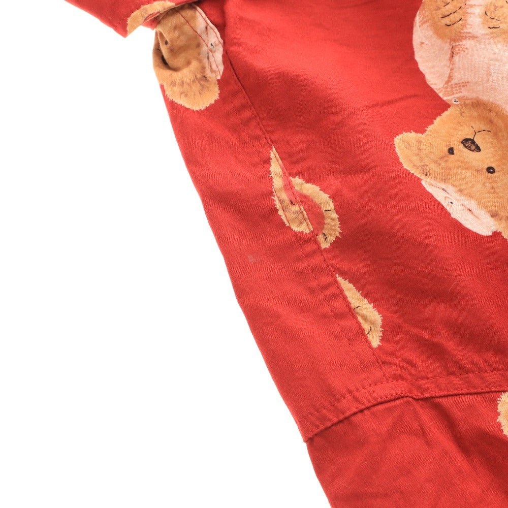 ■ ピンクハウス シャツ 長袖 トップス くま ボタンダウン 胸ポケット メンズ M レッド