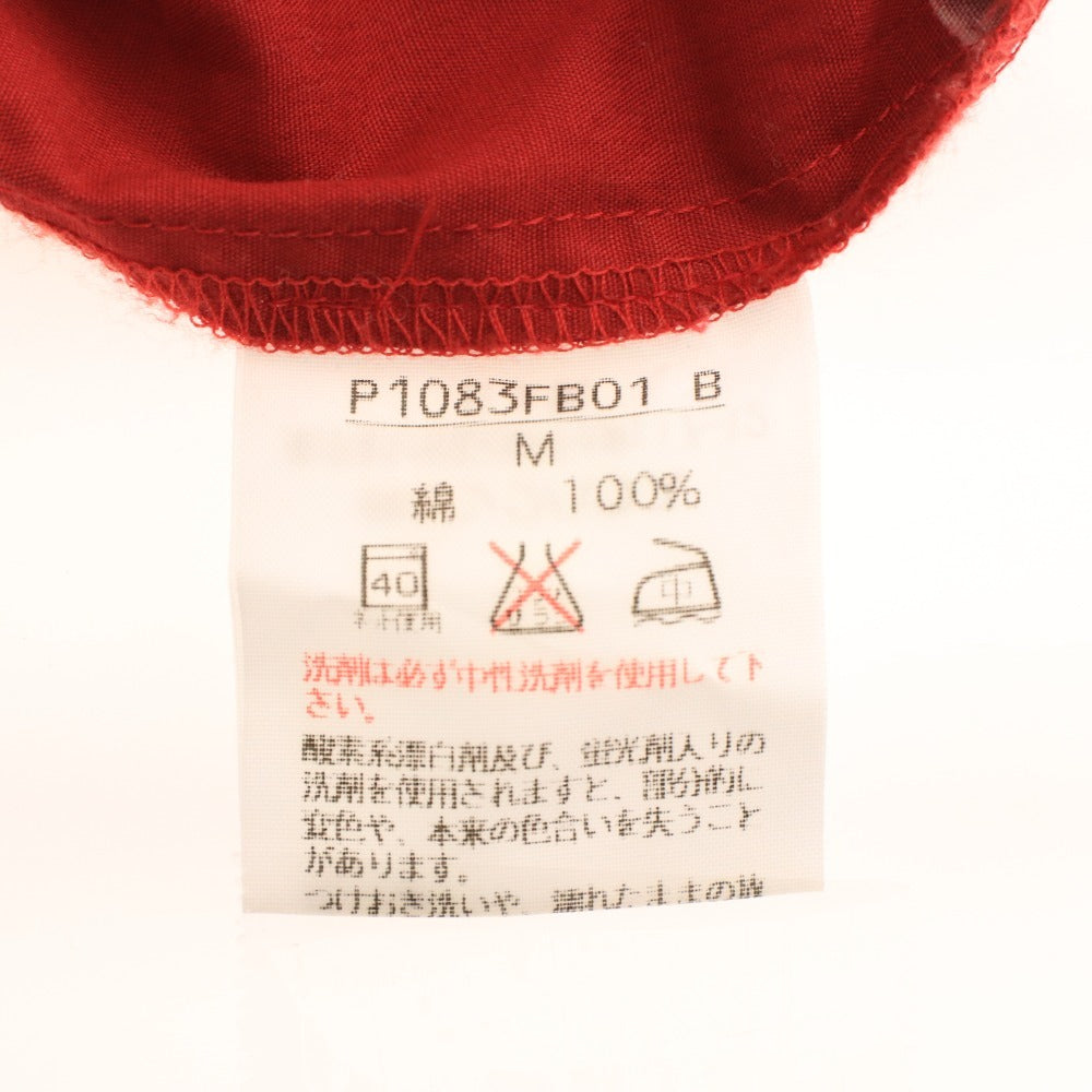 ■ ピンクハウス シャツ 長袖 トップス くま ボタンダウン 胸ポケット メンズ M レッド