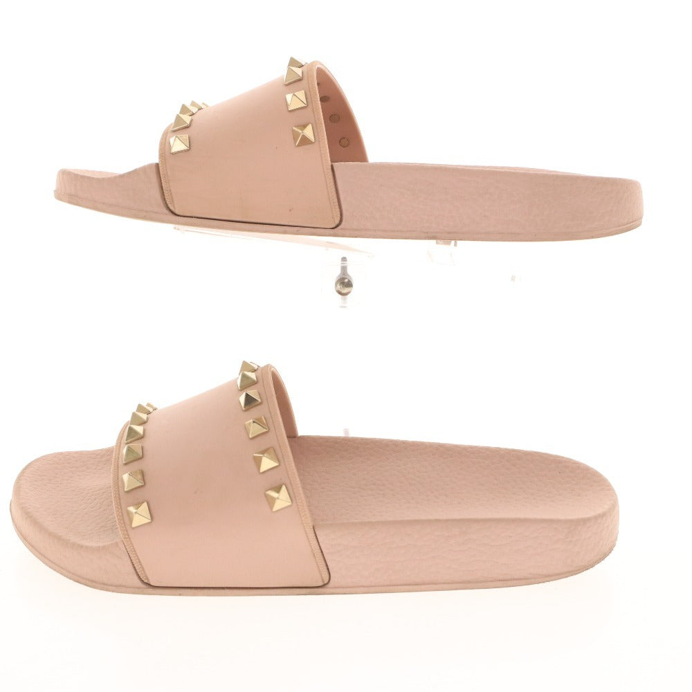 ■ ヴァレンティノ ガラバーニ サンダル 靴 ロックスタッズ スライド シャワー サンダル レディース 24cm相当 ピンク