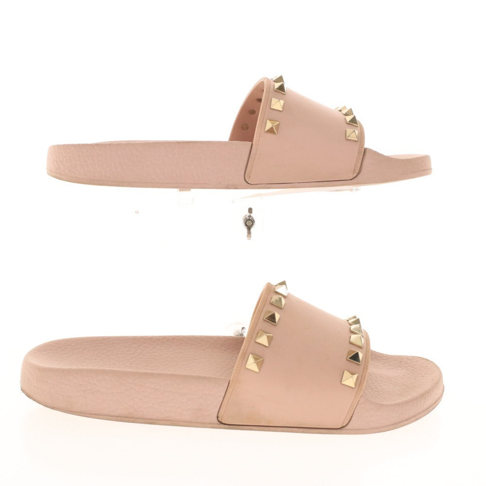 ■ ヴァレンティノ ガラバーニ サンダル 靴 ロックスタッズ スライド シャワー サンダル レディース 24cm相当 ピンク