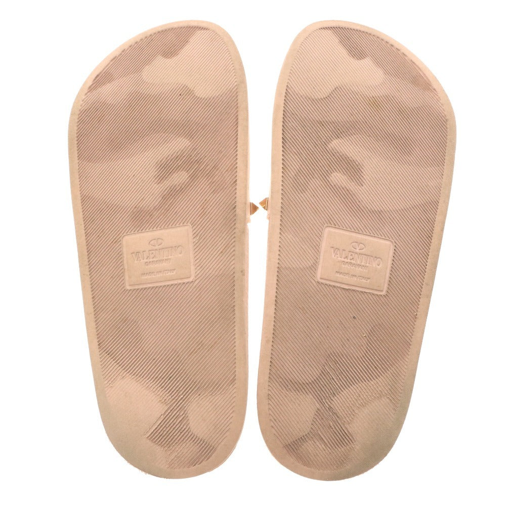 ■ ヴァレンティノ ガラバーニ サンダル 靴 ロックスタッズ スライド シャワー サンダル レディース 24cm相当 ピンク