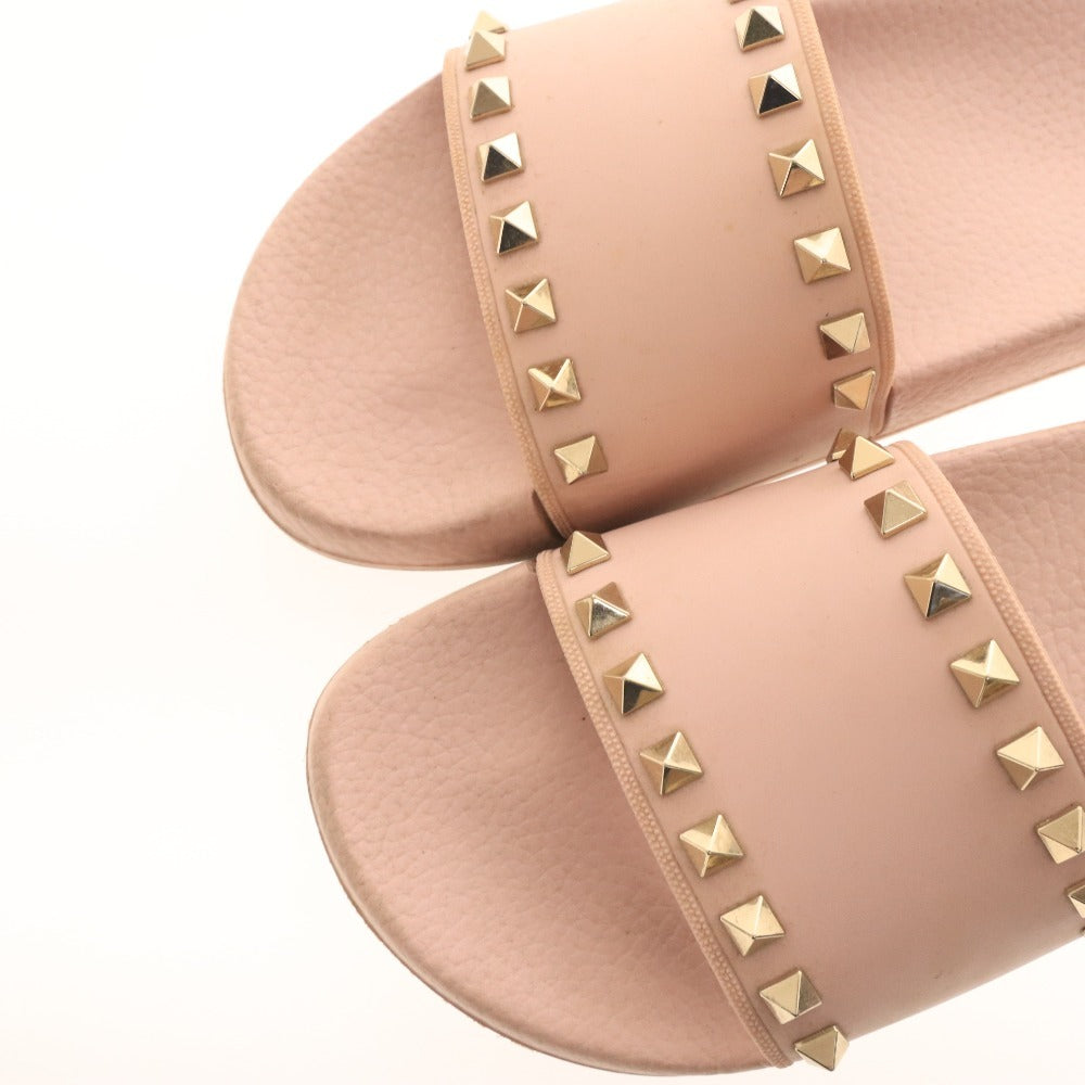 ■ ヴァレンティノ ガラバーニ サンダル 靴 ロックスタッズ スライド シャワー サンダル レディース 24cm相当 ピンク