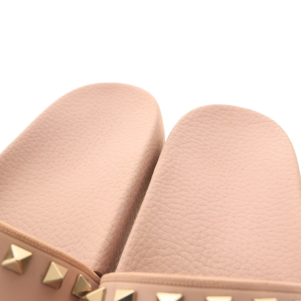 ■ ヴァレンティノ ガラバーニ サンダル 靴 ロックスタッズ スライド シャワー サンダル レディース 24cm相当 ピンク