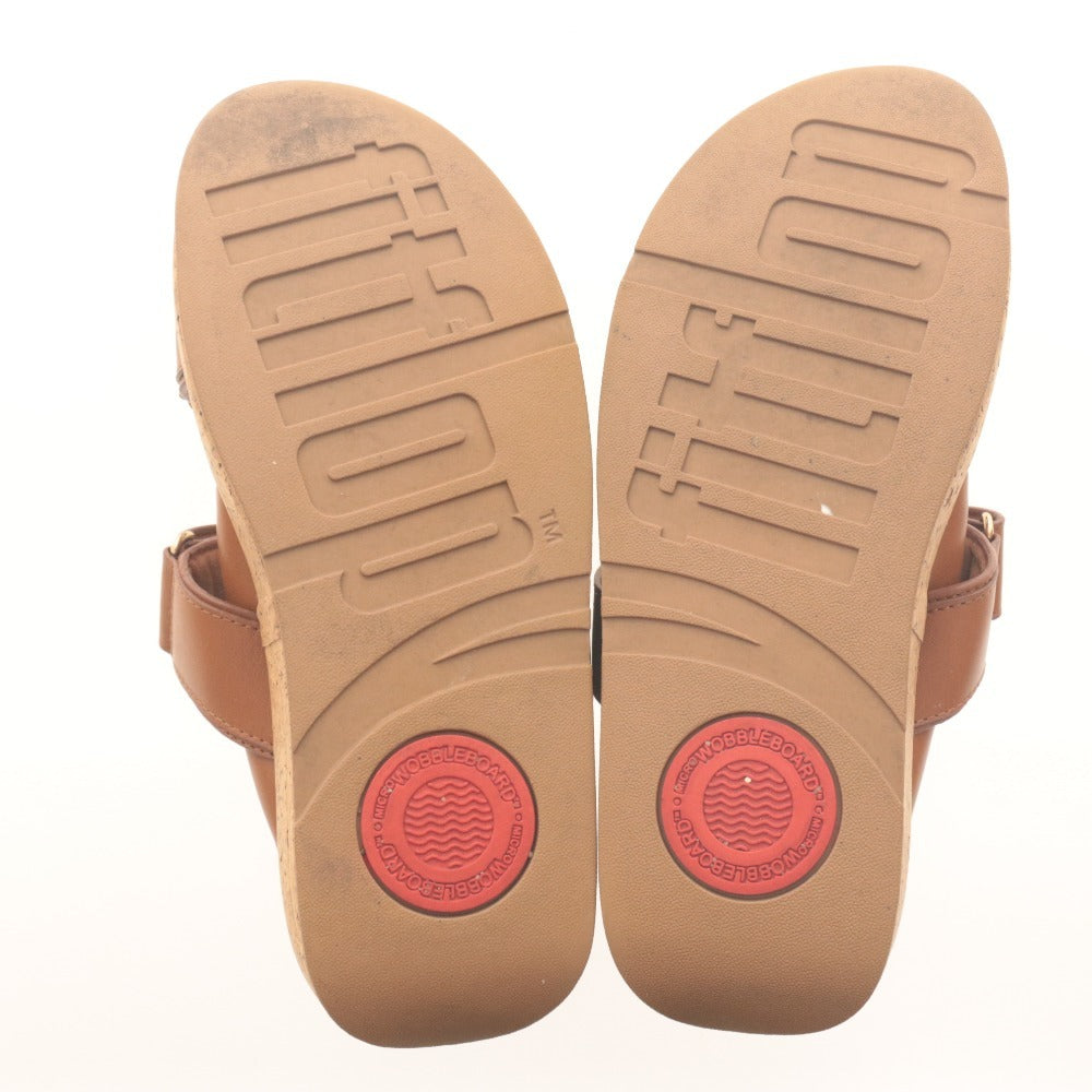 ■ フィットフロップ fitflop サンダル 厚底 靴 レミ アジャスタブル スライド ベルト レディース 24cm ブラウン