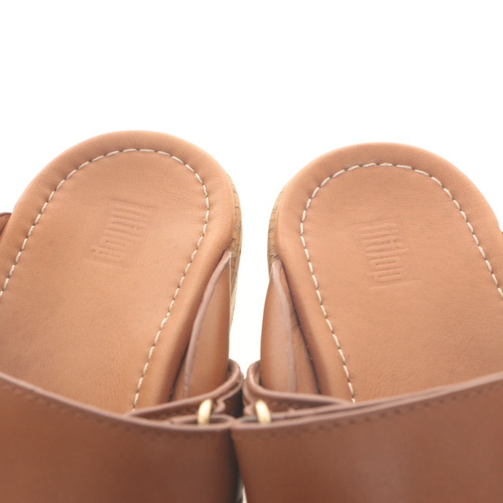 ■ フィットフロップ fitflop サンダル 厚底 靴 レミ アジャスタブル スライド ベルト レディース 24cm ブラウン