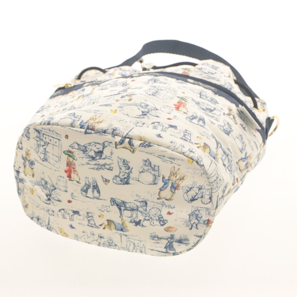 ■ レスポートサック LeSportsac×PETER RABBIT ショルダーバッグ ピーターラビット コラボ 120周年 タグ付き 未使用 ホワイト ネイビー系