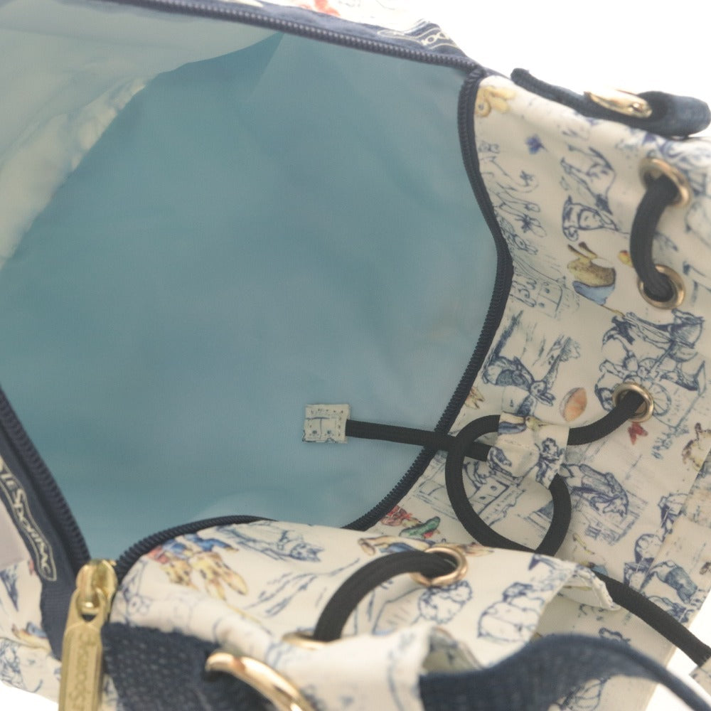 ■ レスポートサック LeSportsac×PETER RABBIT ショルダーバッグ ピーターラビット コラボ 120周年 タグ付き 未使用 ホワイト ネイビー系