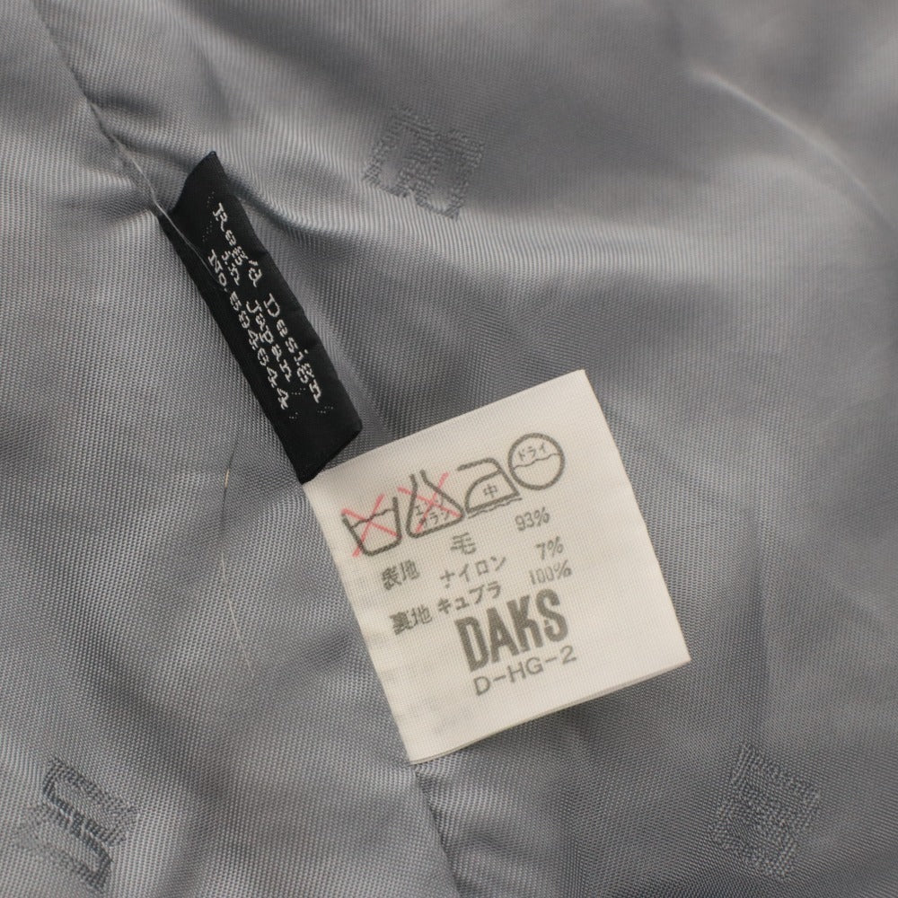 ■ ダックス DAKS LONDON コート アウター チェック ガウン レディース L ベルト付き ブルー ベージュ系