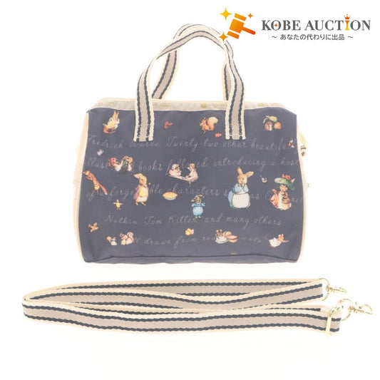 ■ レスポートサック LeSportsac×PETER RABBIT ショルダーバッグ ボストン ピーターラビット コラボ 120周年 ネイビー系