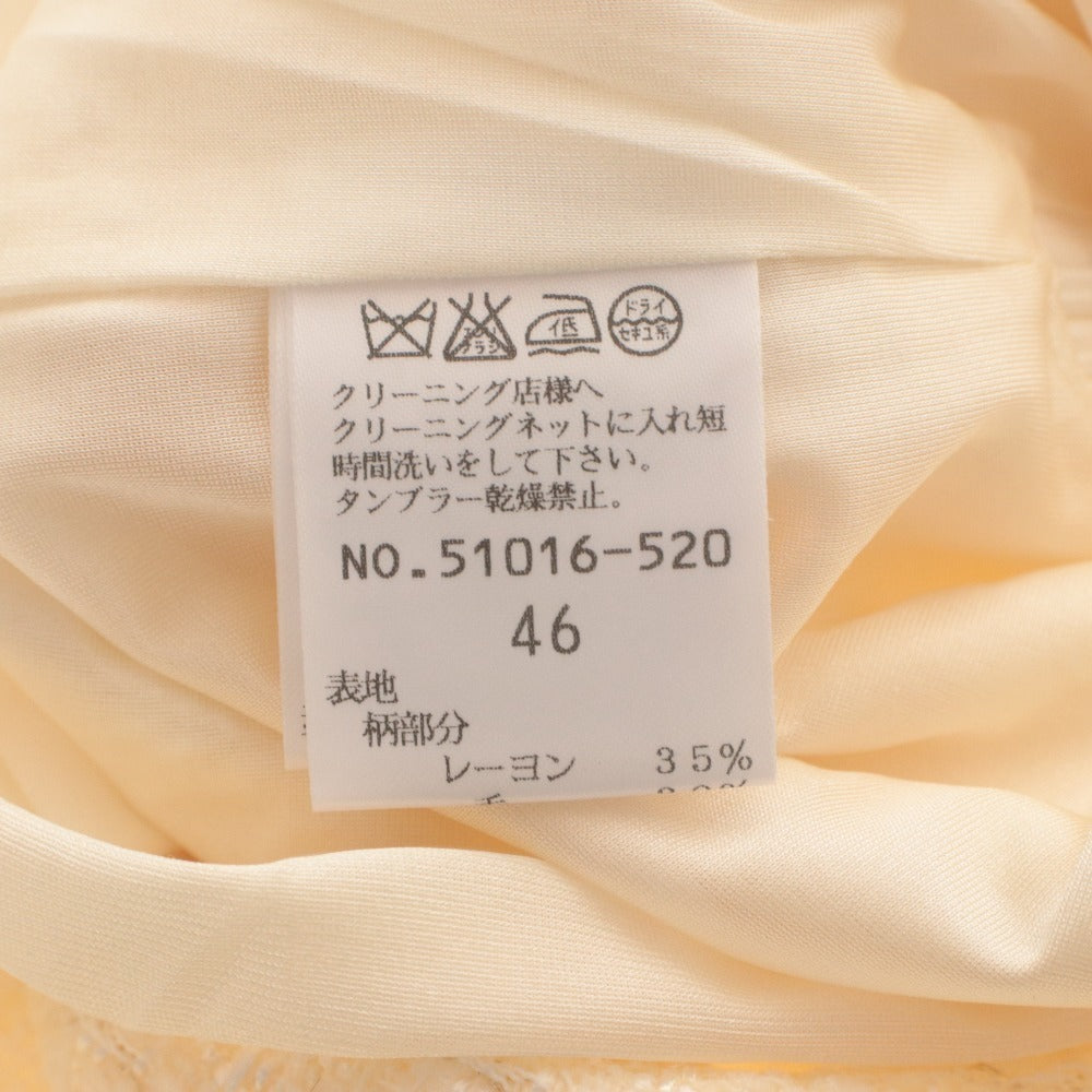 ■ ローズティアラ Rose Tiara ワンピース 長袖 大きいサイズ レース ツイード レディース 46(XL～XXL相当） アイボリー タグ付き 未使用