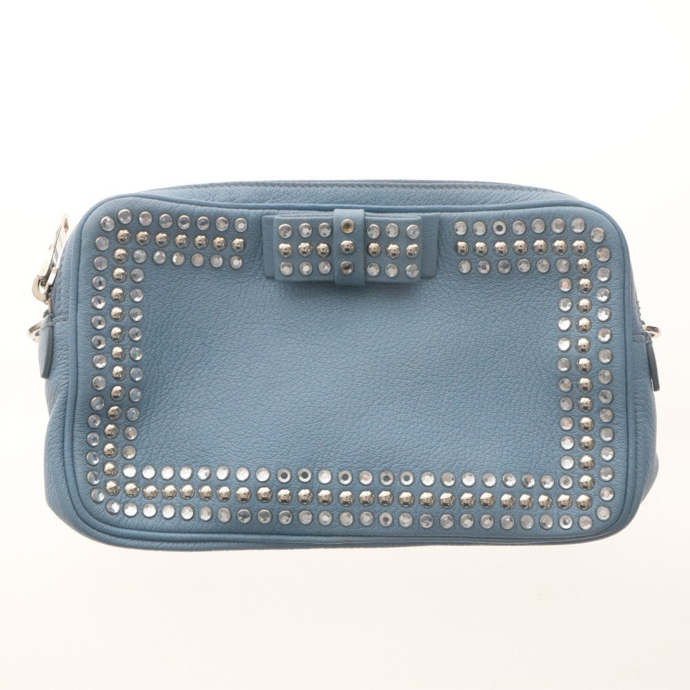 ■ ミュウミュウ miumiu ショルダーバッグ 鞄 マドラスリボンショルダー RT539B ラインストーン マドラスレザー 付属品付き