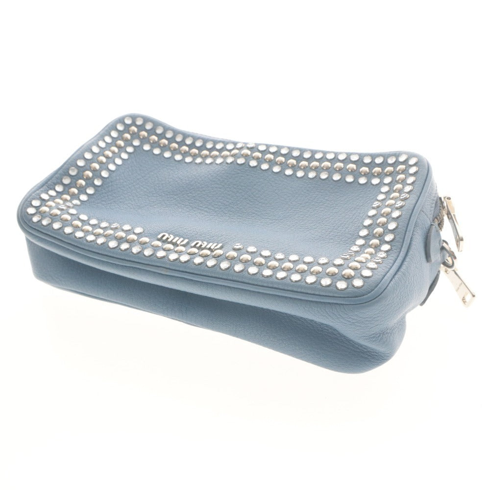 ■ ミュウミュウ miumiu ショルダーバッグ 鞄 マドラスリボンショルダー RT539B ラインストーン マドラスレザー 付属品付き