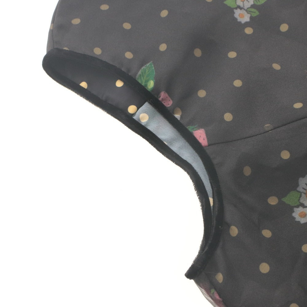 ■ フランシュリッペ franche lippee ブラウス ノースリーブ トップス イチゴ 苺 ドット レディース 3L ブラック系 未使用 タグ付き