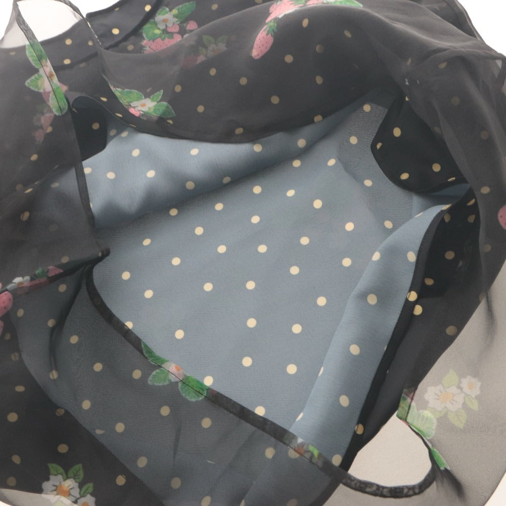 ■ フランシュリッペ franche lippee ブラウス ノースリーブ トップス イチゴ 苺 ドット レディース 3L ブラック系 未使用 タグ付き