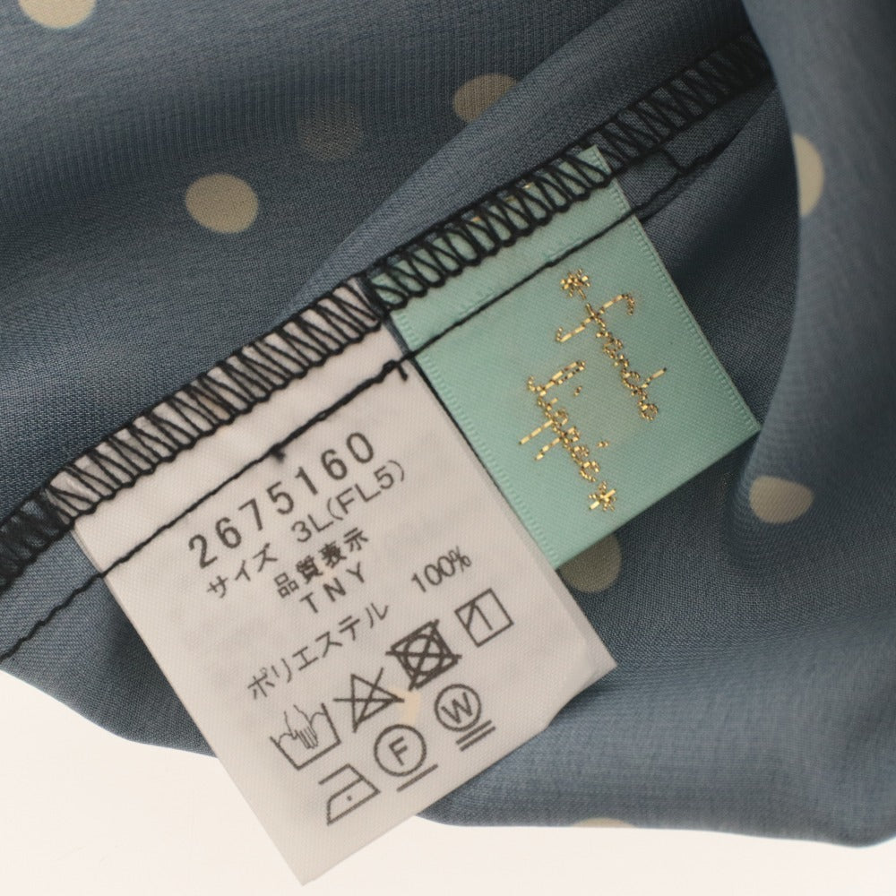 ■ フランシュリッペ franche lippee ブラウス ノースリーブ トップス イチゴ 苺 ドット レディース 3L ブラック系 未使用 タグ付き
